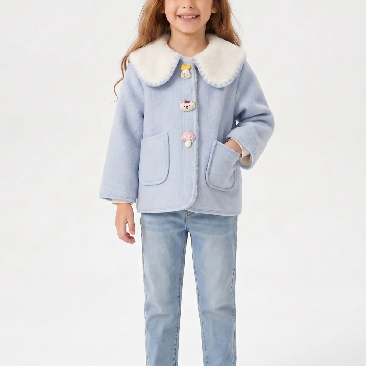 KIBOU - Abrigo Niña Invierno Chaqueta Infantil Chiporro Elegante