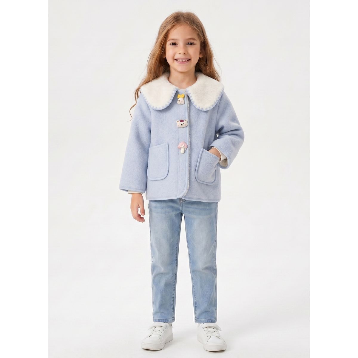 KIBOU - Abrigo Niña Invierno Chaqueta Infantil Chiporro Elegante