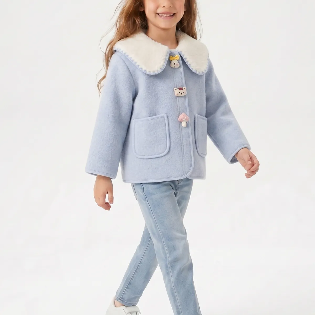 KIBOU - Abrigo Niña Invierno Chaqueta Infantil Chiporro Elegante