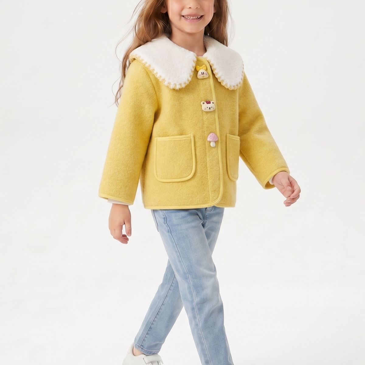 KIBOU - Abrigo Niña Invierno Chaqueta Infantil Chiporro Elegante