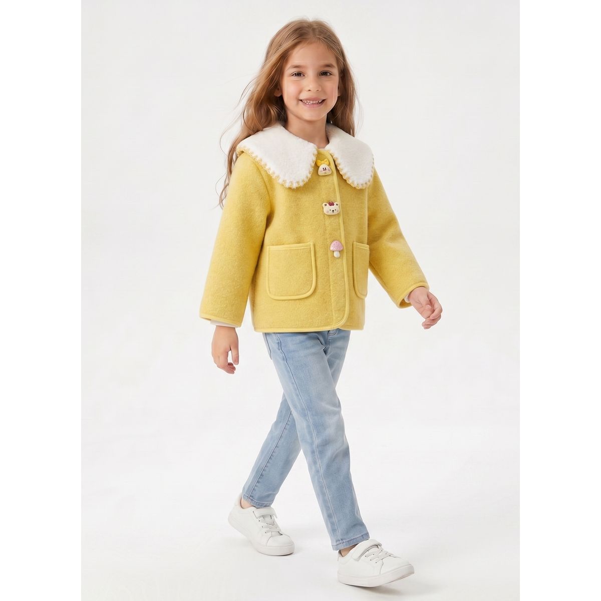 KIBOU - Abrigo Niña Invierno Chaqueta Infantil Chiporro Elegante
