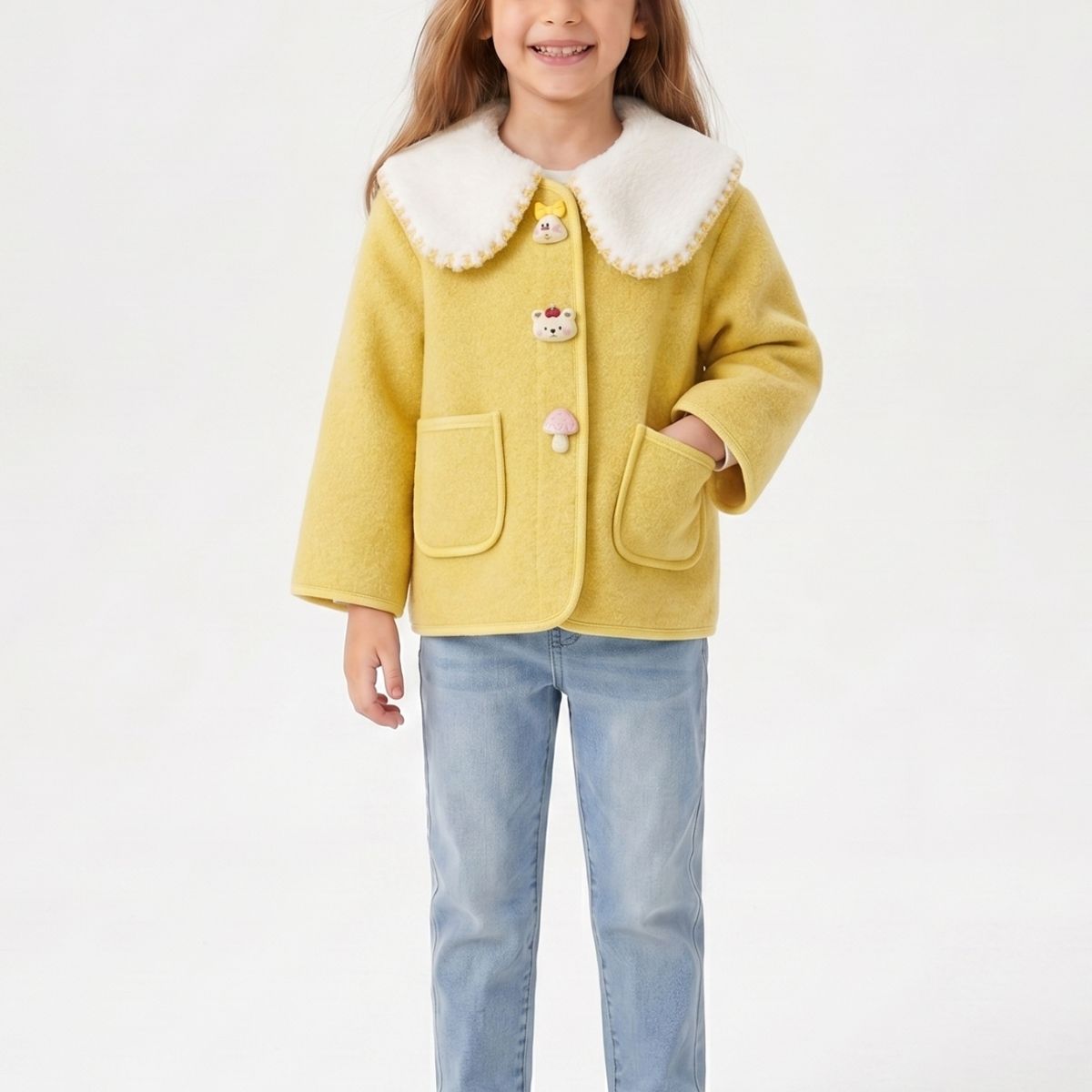 KIBOU - Abrigo Niña Invierno Chaqueta Infantil Chiporro Elegante