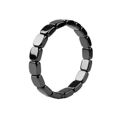 GENERICO - Pulsera de Hematita Hombre Negra Ajustable Estilo Masculino DOMINOR