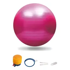 GENERICO - Pelota Balon 75 Cm Pilates Yoga + Inflador Rosa
