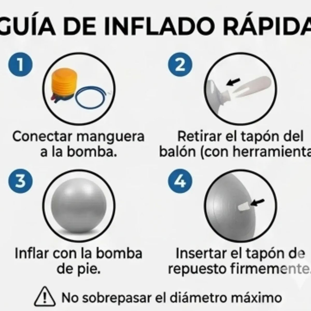 GENERICO - Pelota Balon 75 Cm Pilates Yoga + Inflador Violeta