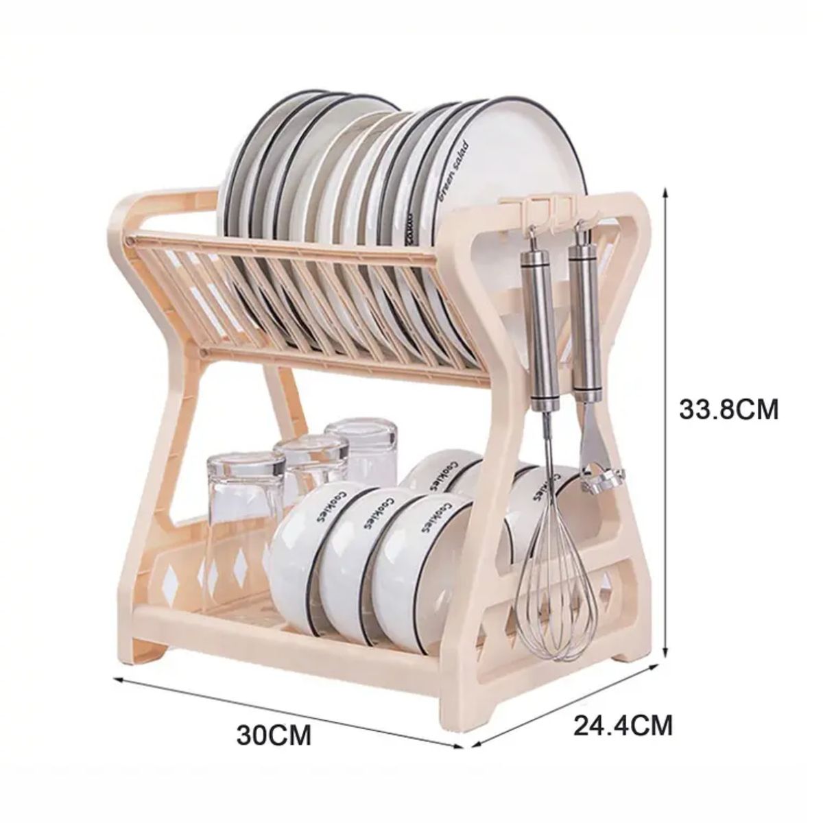 GENERICO - Secador Escurridor de Platos 2 Niveles – Organizador Plástico Cocina