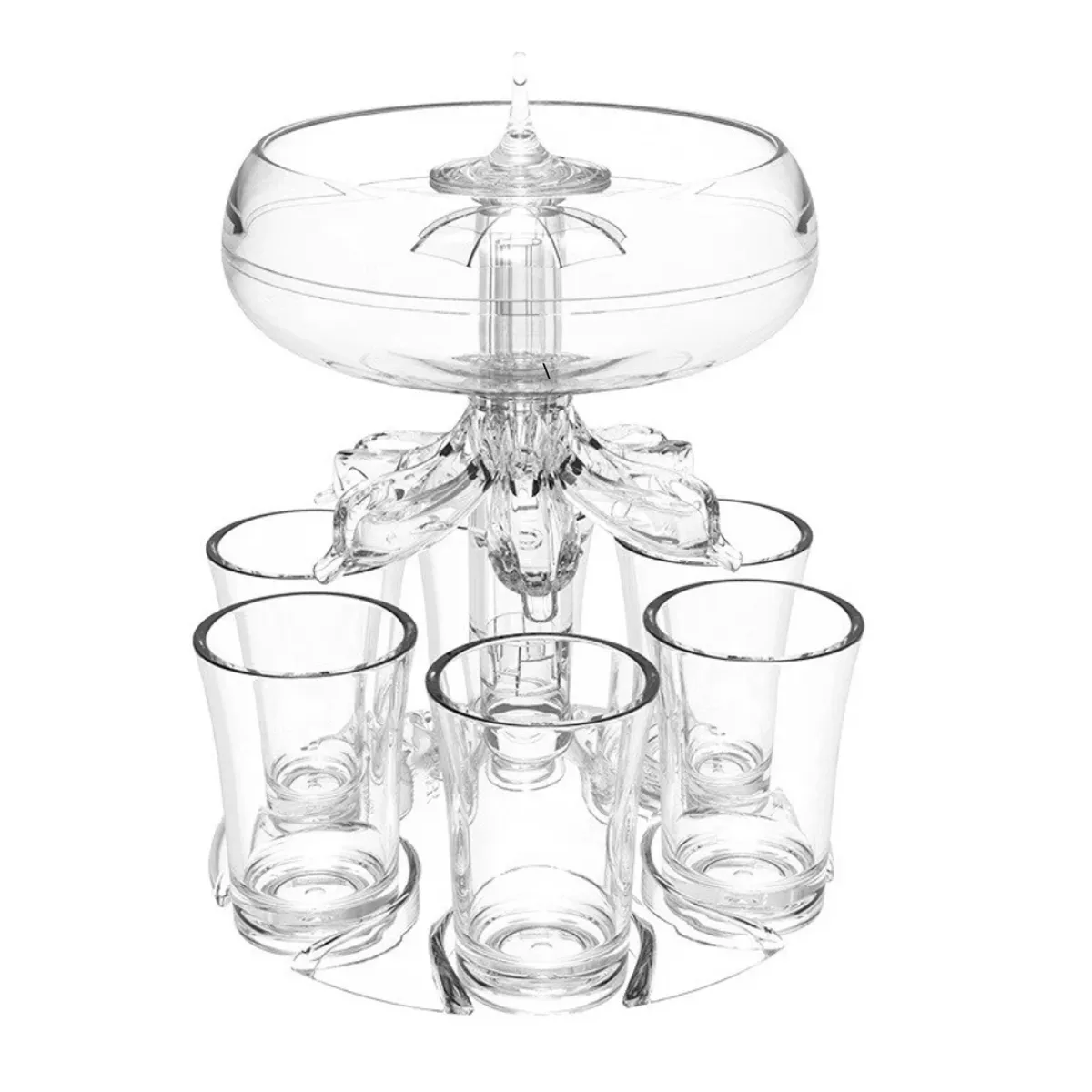 GENERICO - Dispensador de Bebidas para Fiestas con Juego de 6 Vasos de Chupito,