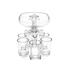 GENERICO - Dispensador de Bebidas para Fiestas con Juego de 6 Vasos de Chupito,