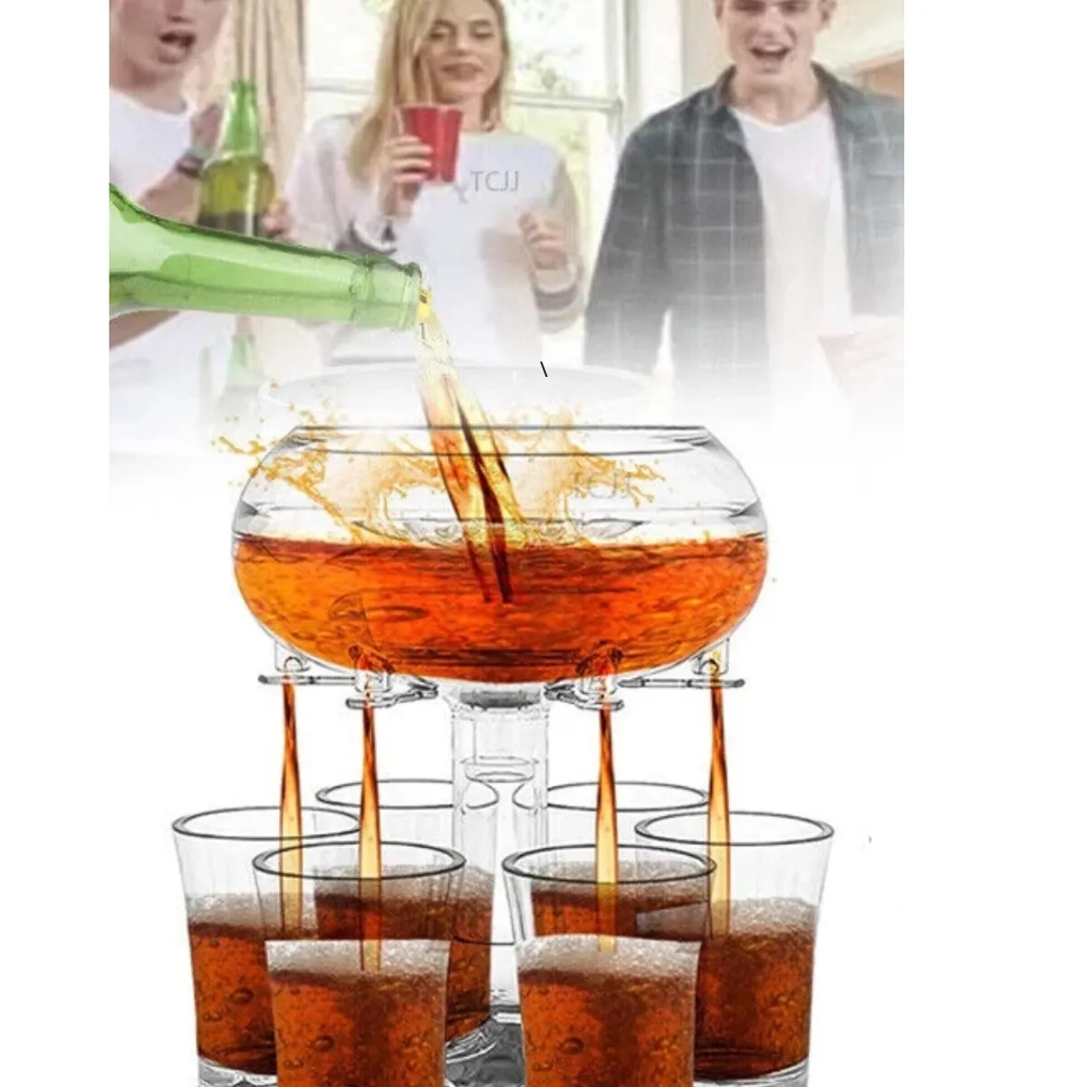 GENERICO - Dispensador de Bebidas para Fiestas con Juego de 6 Vasos de Chupito,