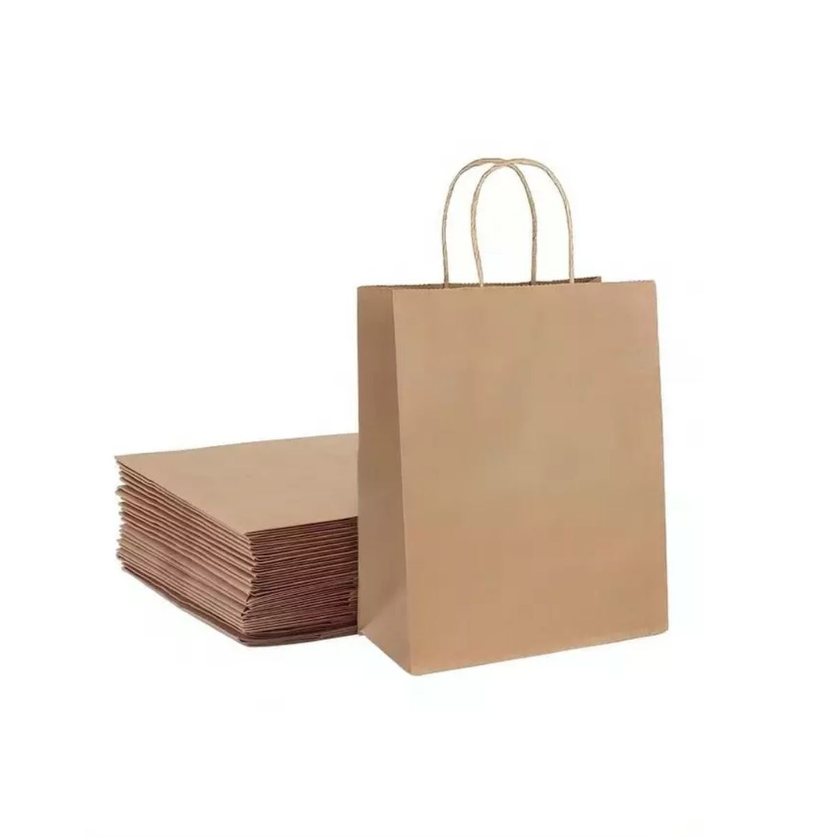 GENERICO - Bolsas de Papel Kraft 12 Unidades 15x21x8 cm – Resistentes y Ecológicas