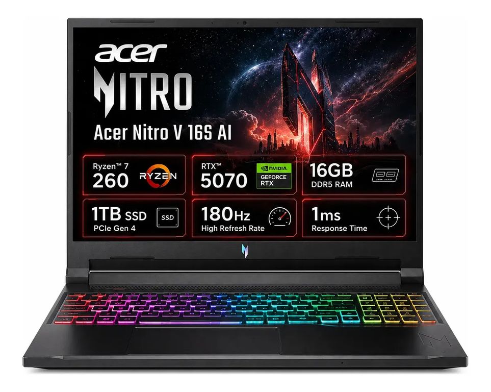 Notebook Gamer Nitro V 16S AI RTX 5070 16GB RAM 1TB SSD 16" 180Hz