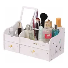 GENERICO - Organizador Maquillaje Con Espejo Y Cajones De Escritorio