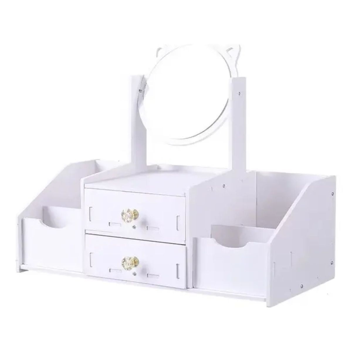 GENERICO - Organizador Maquillaje Con Espejo Oreja Gato Y Cajones