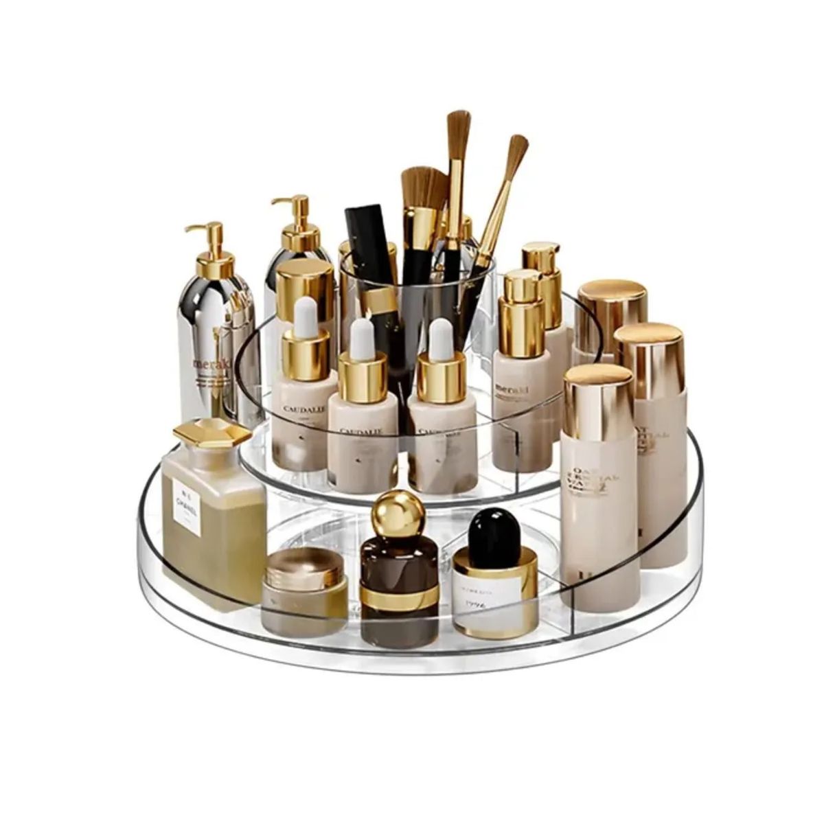 GENERICO - Organizador Cosméticos Maquillaje Escritorio Giratorio 360