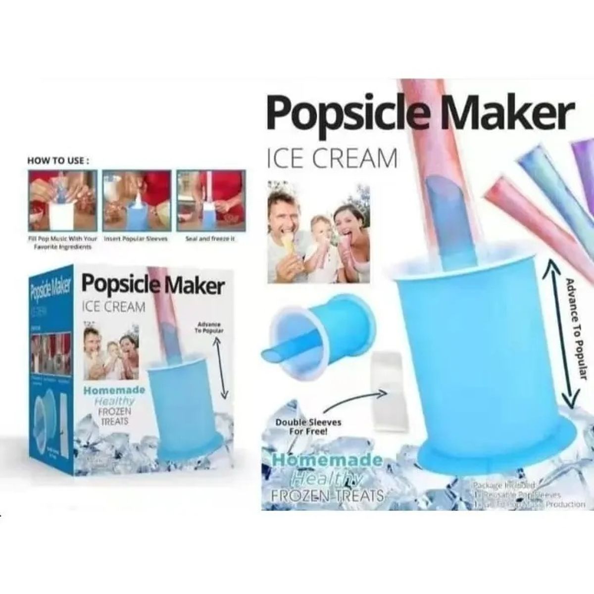 GENERICO - Molde para hacer helados caseros de silicona