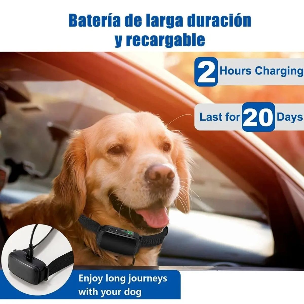 GENERICO - Collar Eléctrico Antiladridos Para Perro Mascotas Color Negro Labg