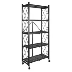 GENERICO - Estante Organizador Plegable Metal Con Ruedas