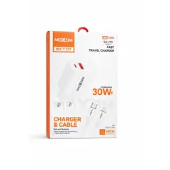 MOXOM - Cargador Dual 30W carga rápida USB C y USB para celular