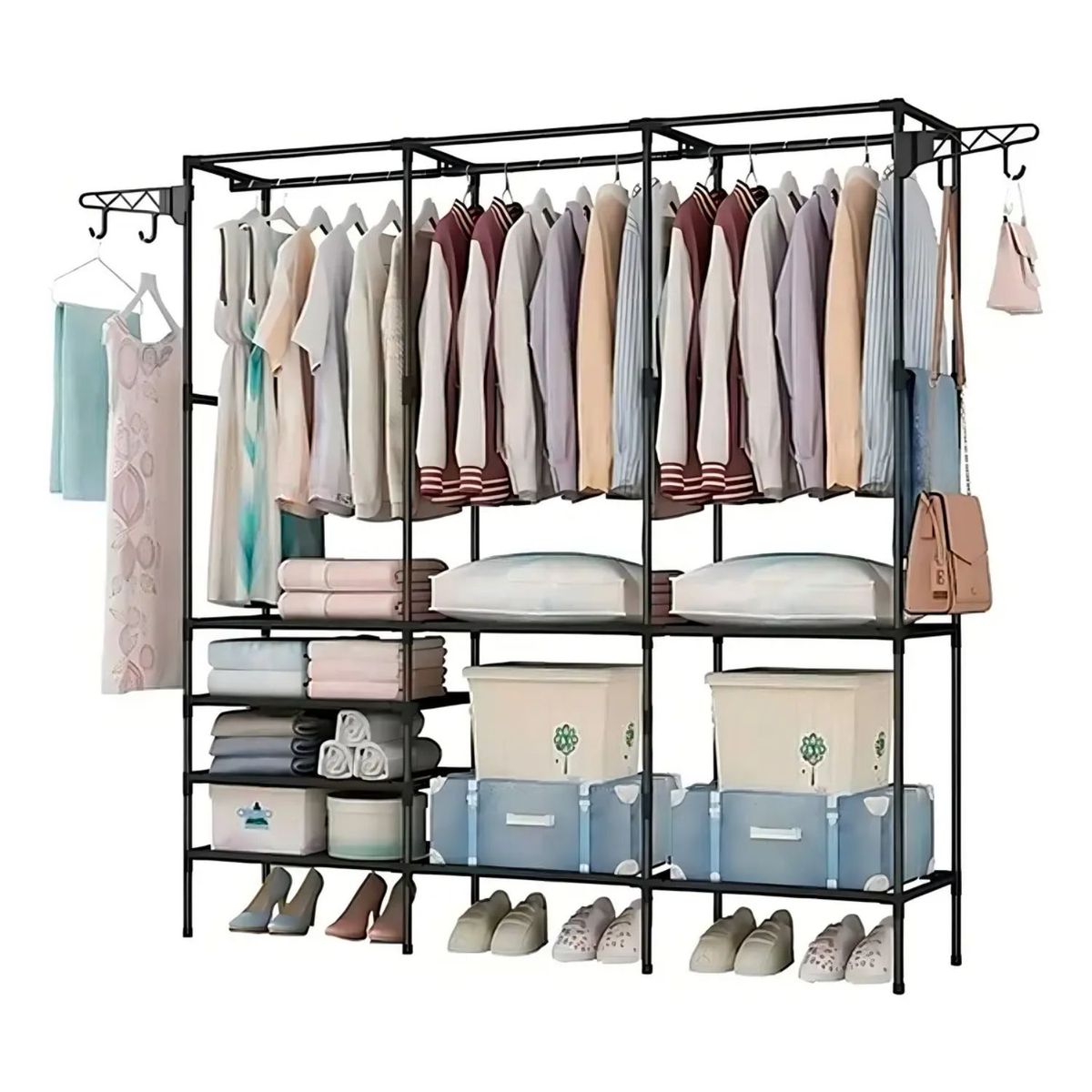 GENERICO - Ropero Armable 3 Cuerpos Closet Perchero Organizador