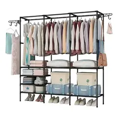 GENERICO - Ropero Armable 3 Cuerpos Closet Perchero Organizador