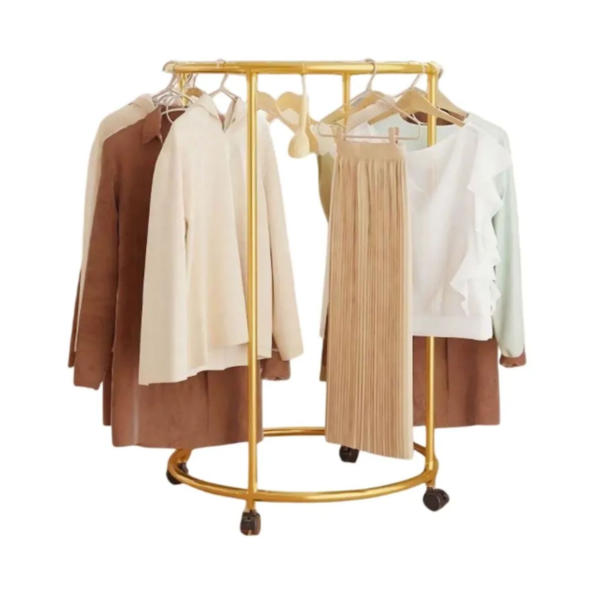 GENERICO - Colgador de Ropa Circular Giratorio con Ruedas