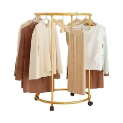 GENERICO - Colgador de Ropa Circular Giratorio con Ruedas