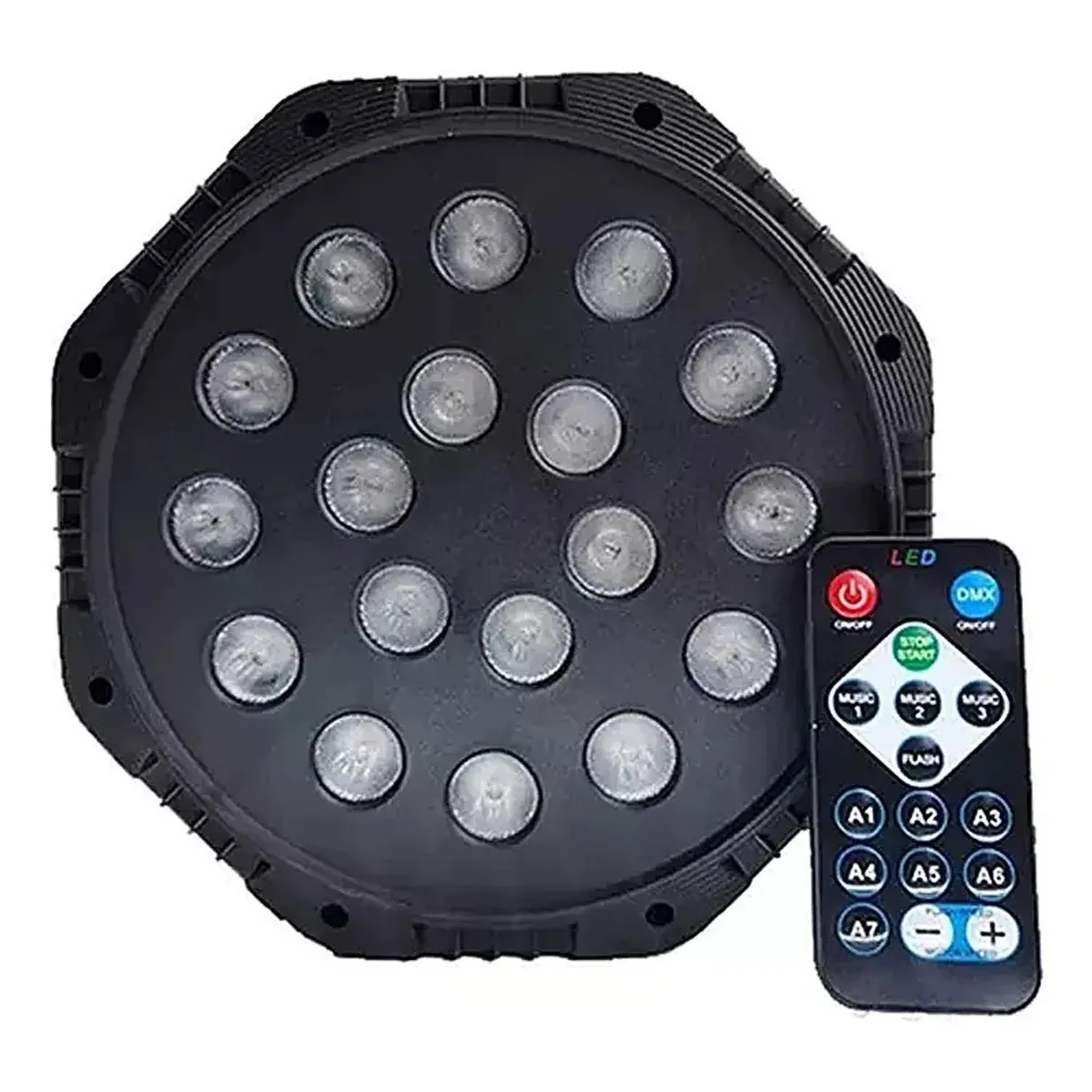 GENERICO - Proyector Led Rgb Soquete E27 Luz Fiesta 18 Leds + Bluetooth
