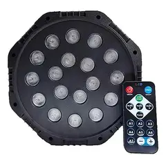 GENERICO - Proyector Led Rgb Soquete E27 Luz Fiesta 18 Leds + Bluetooth