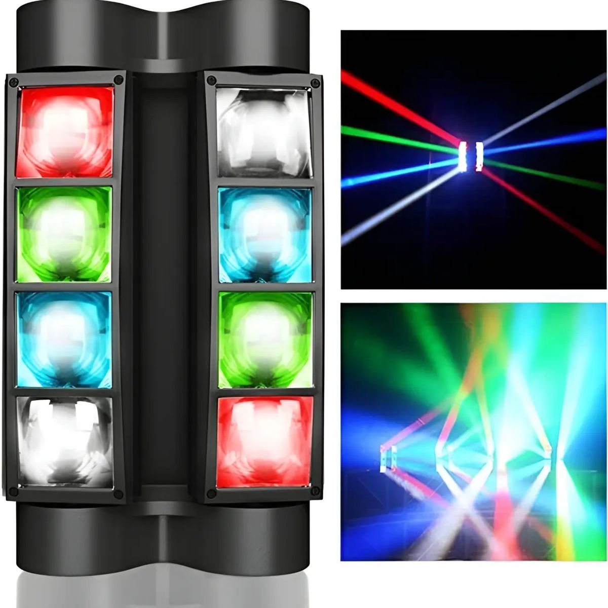 GENERICO - Cabeza Movil Led Spider Beam Rgbw Dmx 8x3w Luz Disco