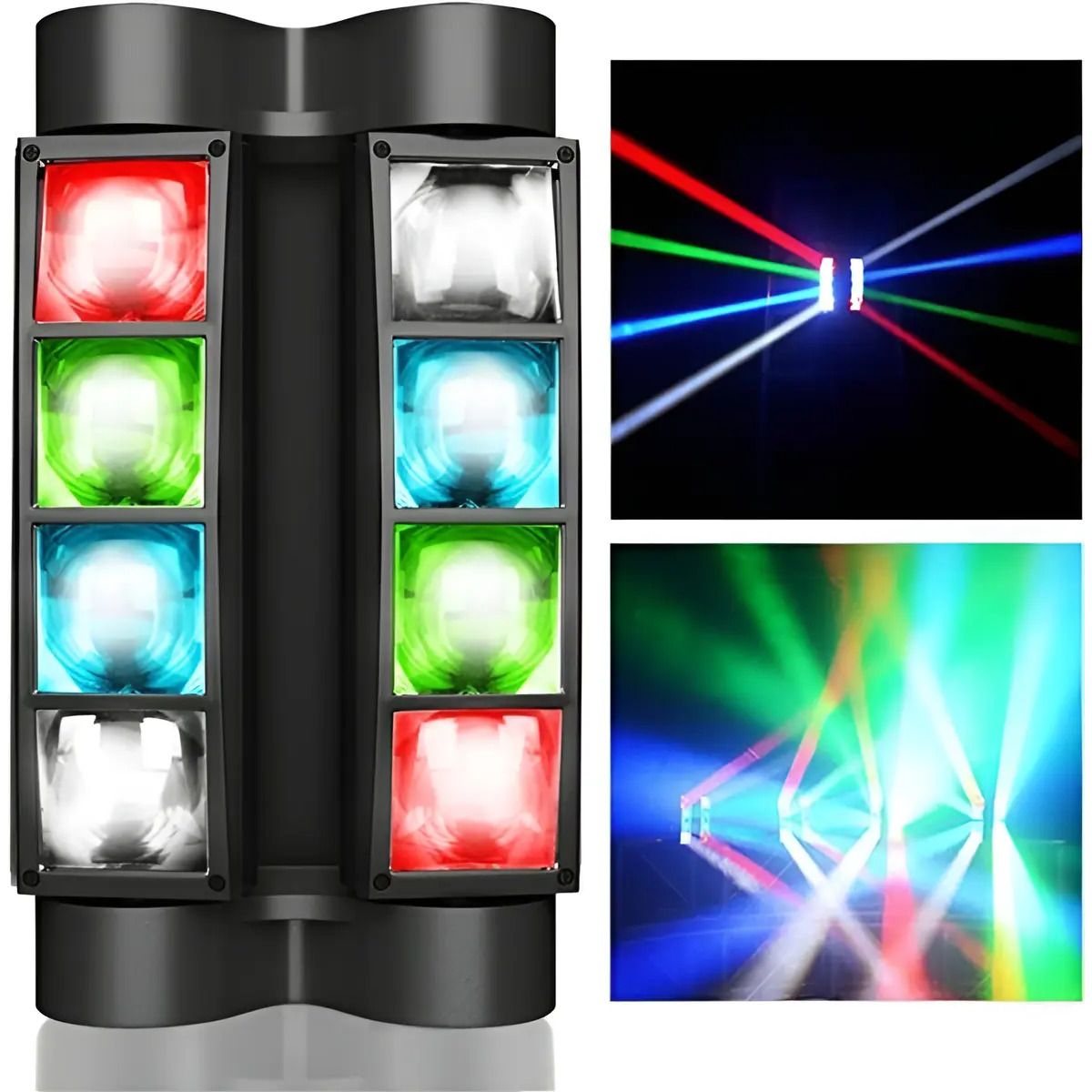 GENERICO - Cabeza Movil Led Spider Beam Rgbw Dmx 8x3w Luz Disco