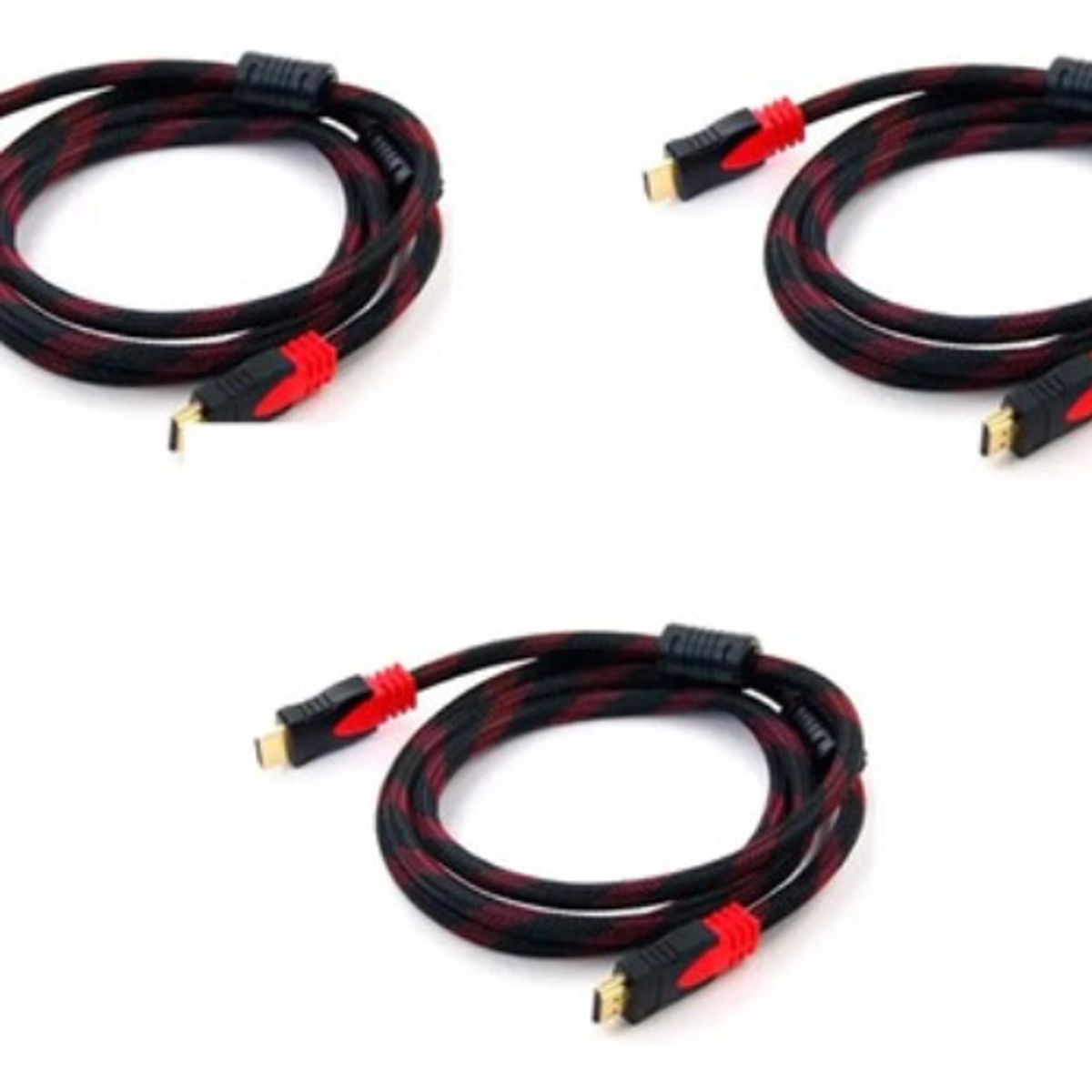 GENERICO - Pack 3 Cable Hdtv 2 Metros Mts Full Hd Blindado Y Enmallado