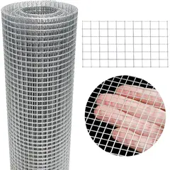NEBLISUR - Malla Metalica Galvanizada,90cmx6m,Agujeros 15 mm,para Jaulas de Conejos, Jardín, Roedores Pequeños