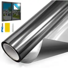KUANGYE - Película Ventana 3mx50cm,Vinil Espejo Unidireccional Privacidad Papel Ventanas Pelicula Decorativo
