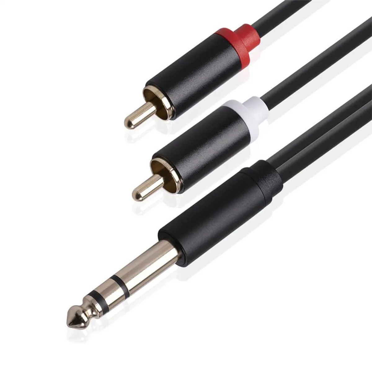 KUANGYE - Cable Audio En Y Plug 6.35mm Trs A 2 Rca Estéreo 1,5 Metros