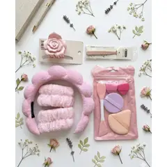 GENERICO - Kit De Belleza Skincare con cintillo Y Accesorios Rosado