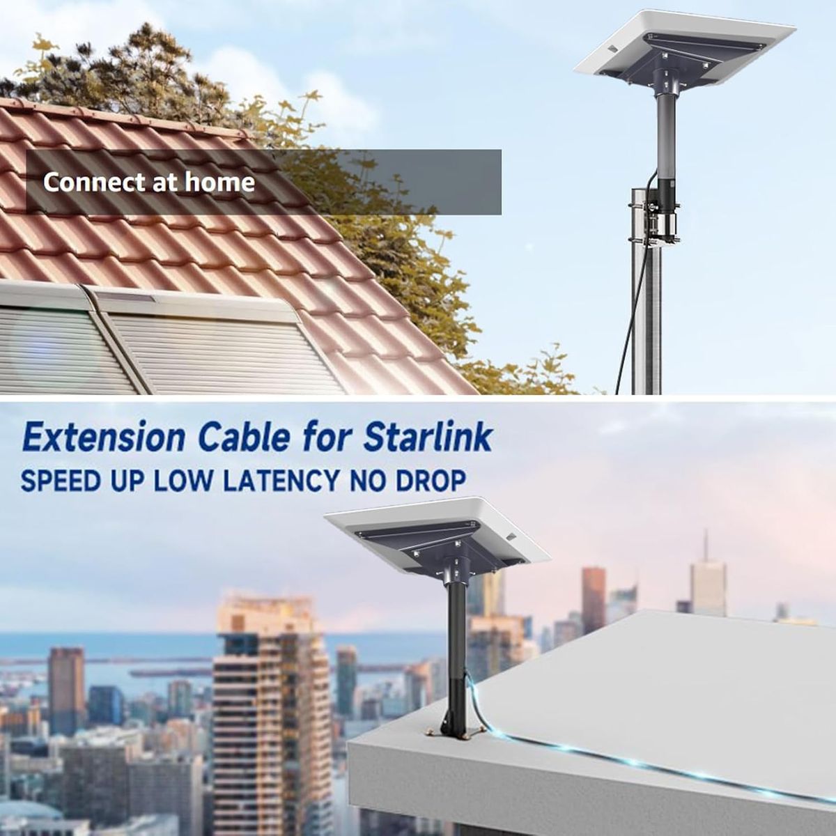 KUANGYE - Cable Impermeable Exterior Para Starlink Estándar V4 Gen3 De 30 Metros