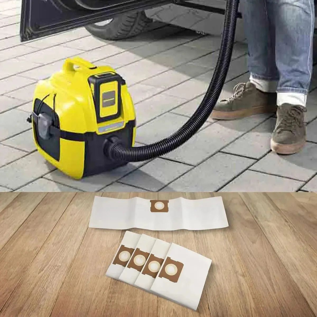 GENERICO - Juego De 5 Bolsas De Papel Hoover Karcher Wd1 Mv1