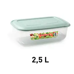 GENERICO - Contenedor de Plastico RECTANGULAR- Color Aleatorio 2.5L