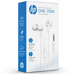 HP - Audífonos In Ear Con Manos Libres Blancos DHE-7000