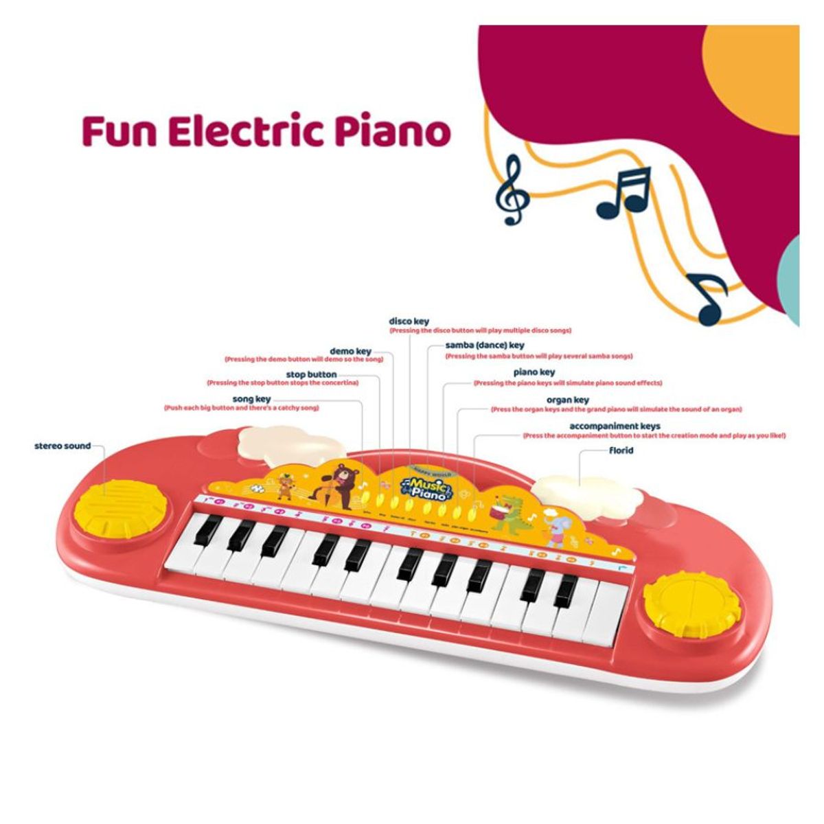 GENERICO - Piano Teclado Juguete Infantil Musical