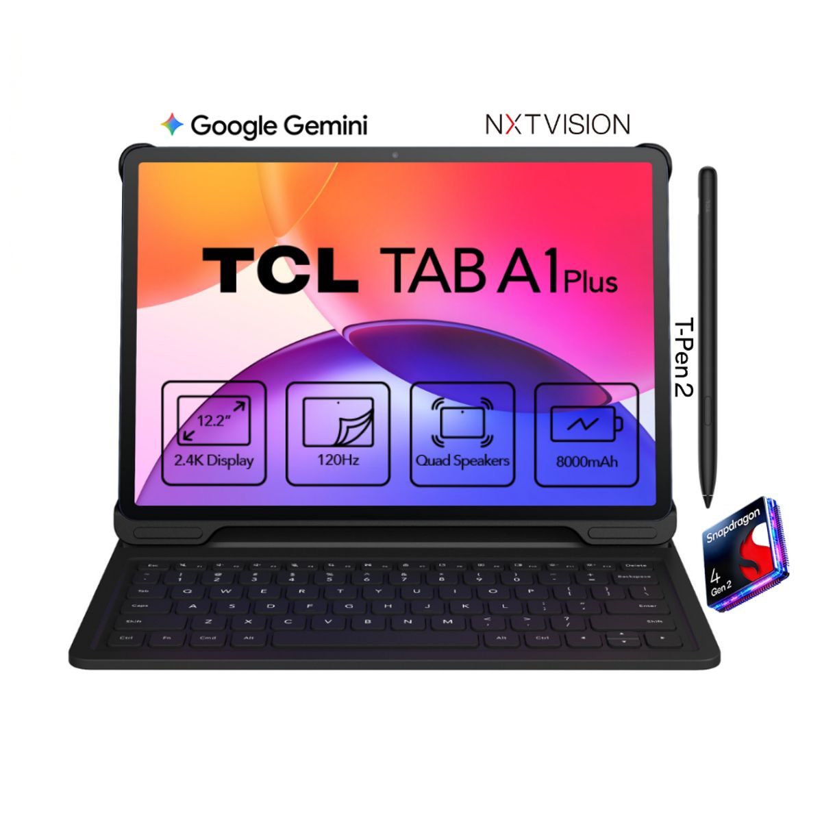 TCL - Tablet TCL A1 Plus 128GB + 6GB + Lápiz + Flip Case + Teclado