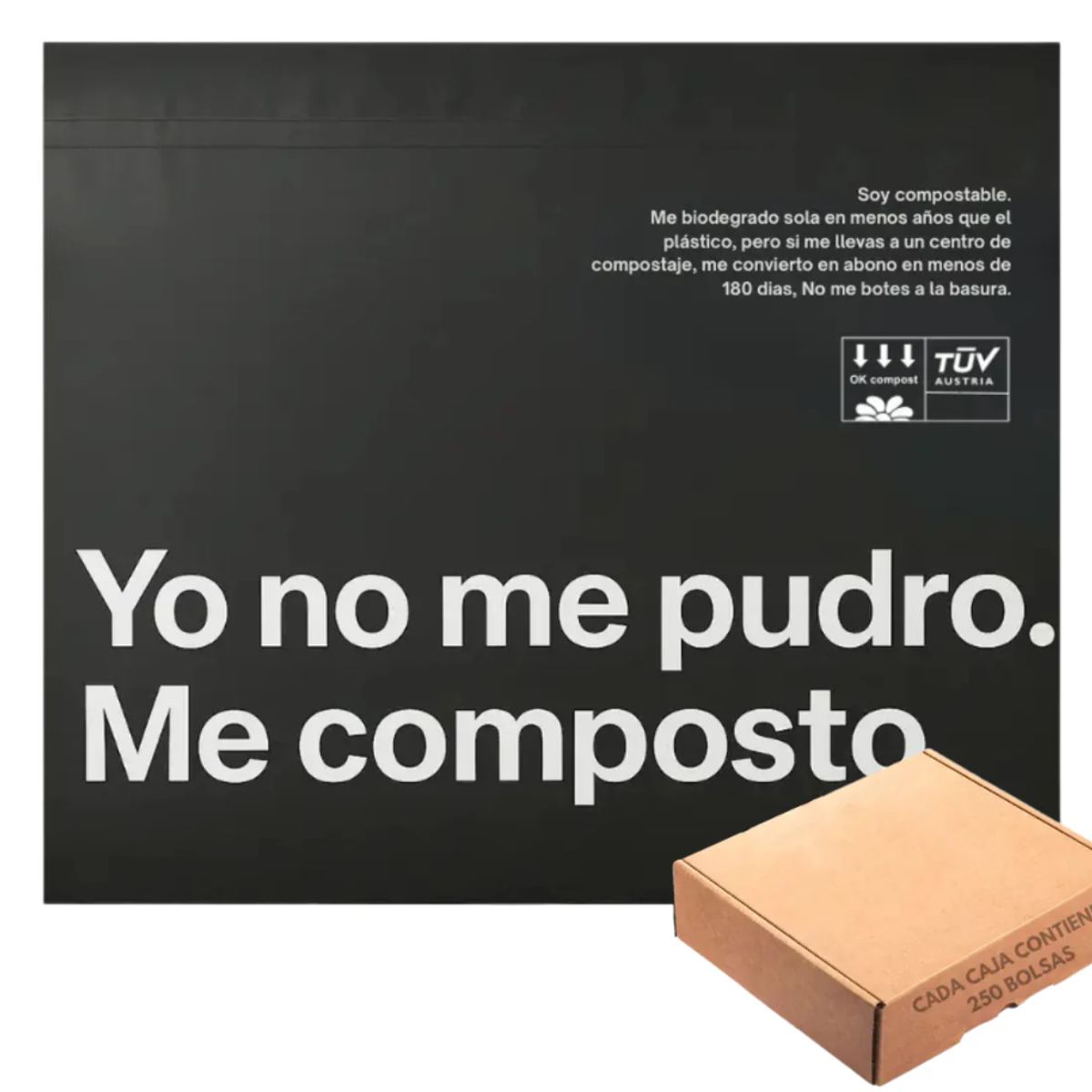 GENERICO - Bolsa Compostable Tipo Courier 60x60 Cm, 250 Unidades
