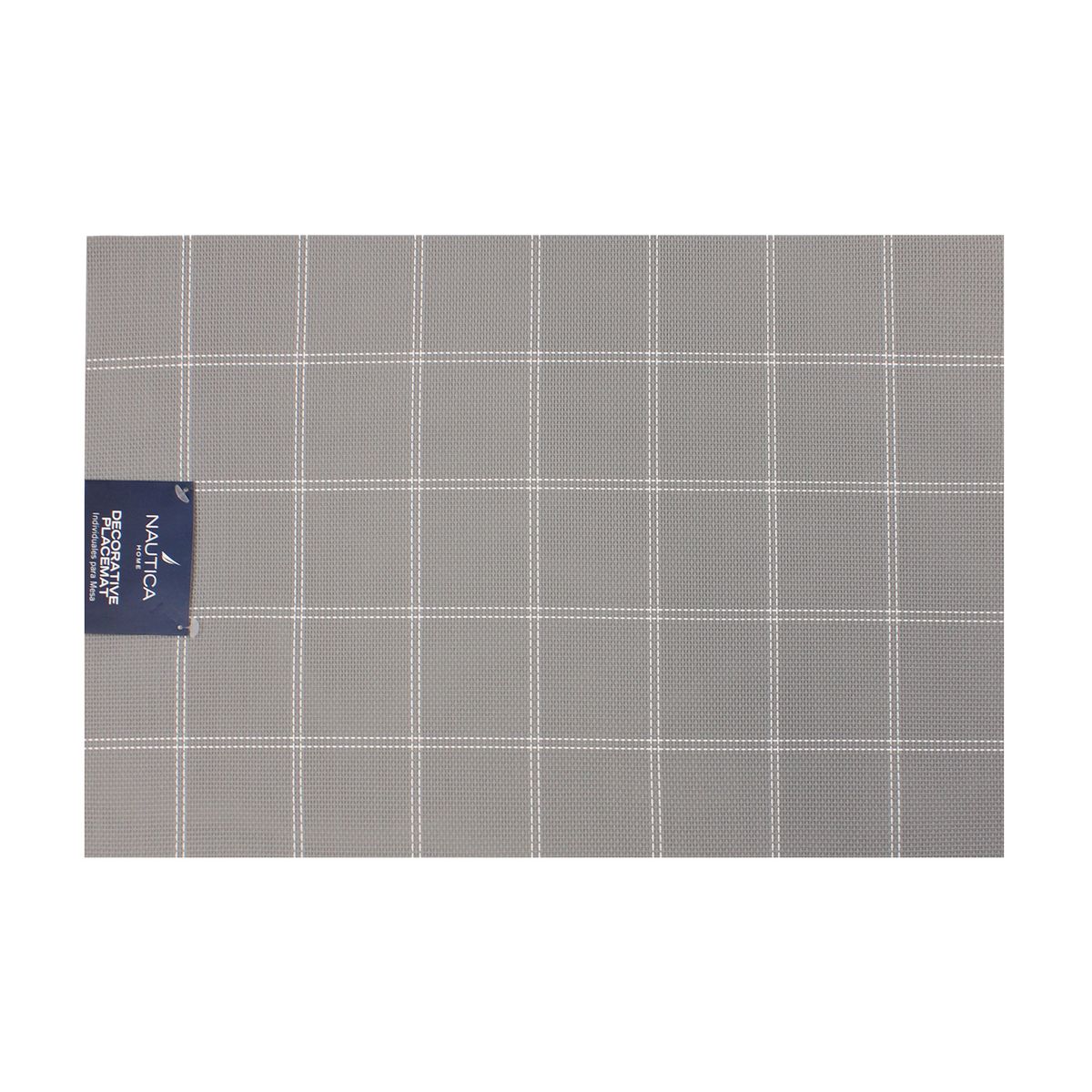 NAUTICA - Pack 6 Individuales de mesa Nautica Home 45x30cm gris a cuadros