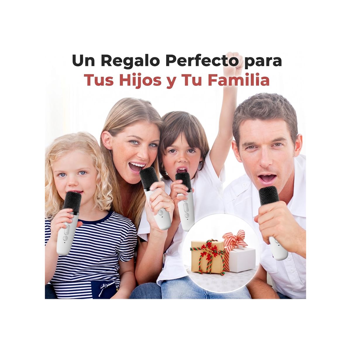 GENERICO - Mini Parlante Karaoke Portátil K12 Bluetooth con Micrófono Inalámbrico y Luces RGB