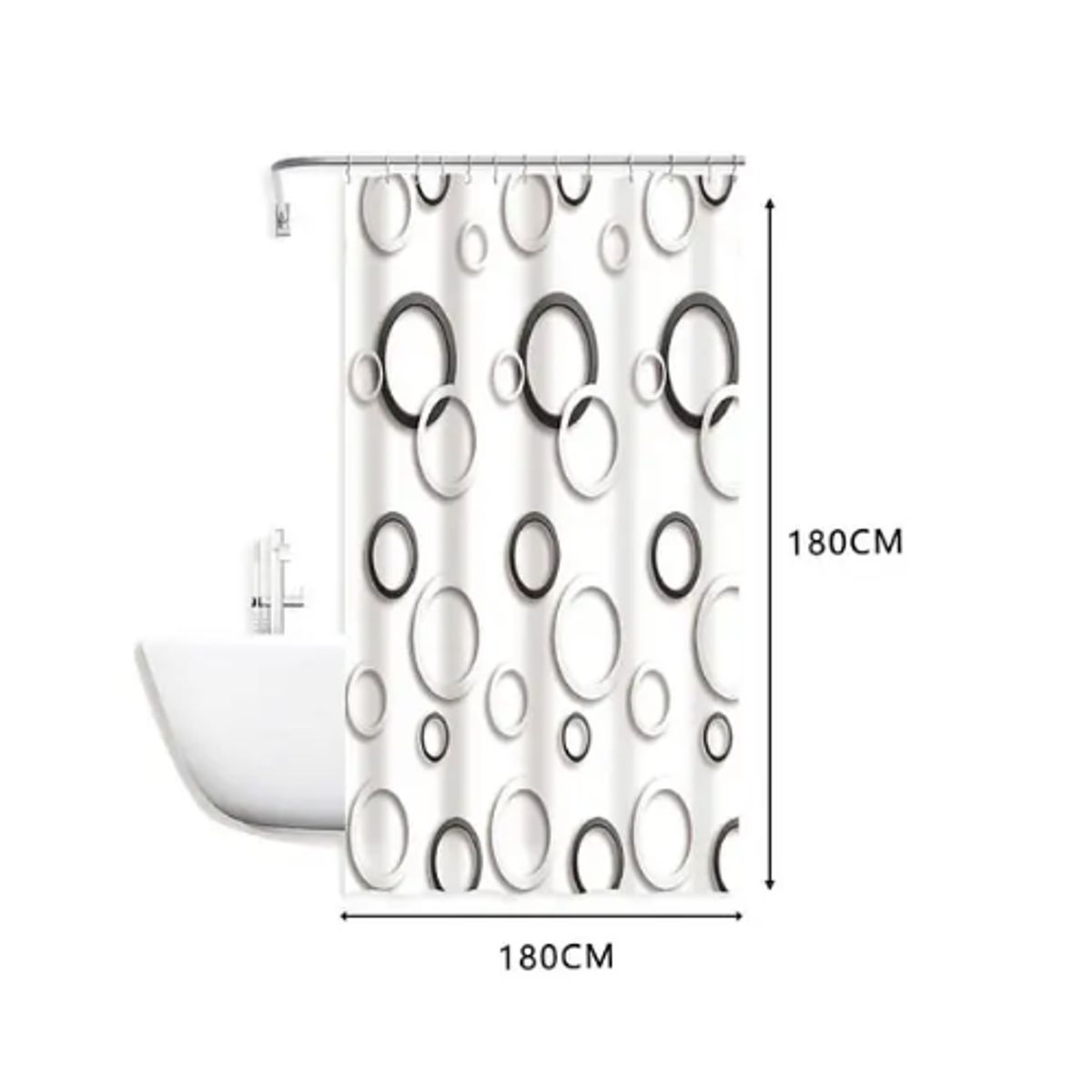 GENERICO - Cortina de Baño Anti-Hongos Impermeable - Diseño Elegante y Duradero