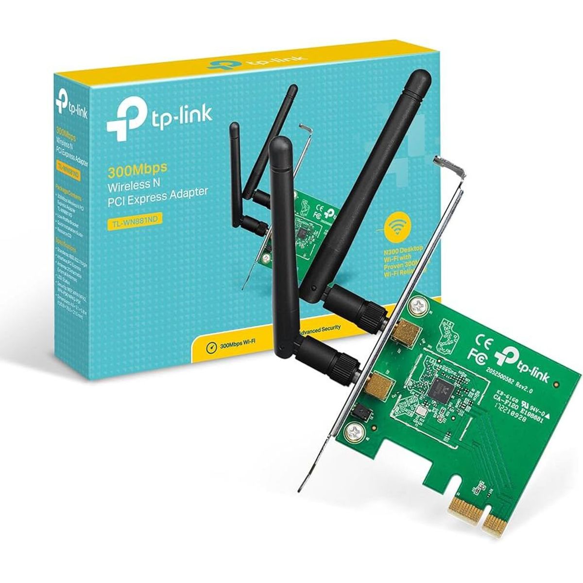 TP LINK - Tarjeta de Red Wi-Fi - TP-Link - PCIe x1 - Wi-Fi 4 - 2.4 GHz