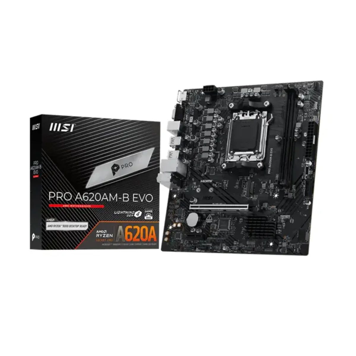 MSI - Placa Madre MSI PRO A620AM-B EVO AM5 DDR5, M.2, mATX