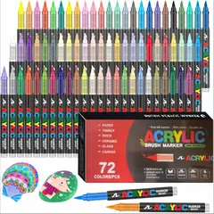 ANENG - 72 Colores Lápices Acrílicos Marcadores Líquido Pincel