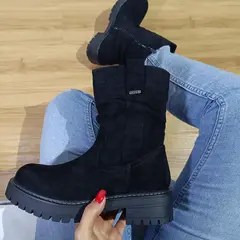 BOTELI - Botin De Mujer Negro Bajo Polar interior