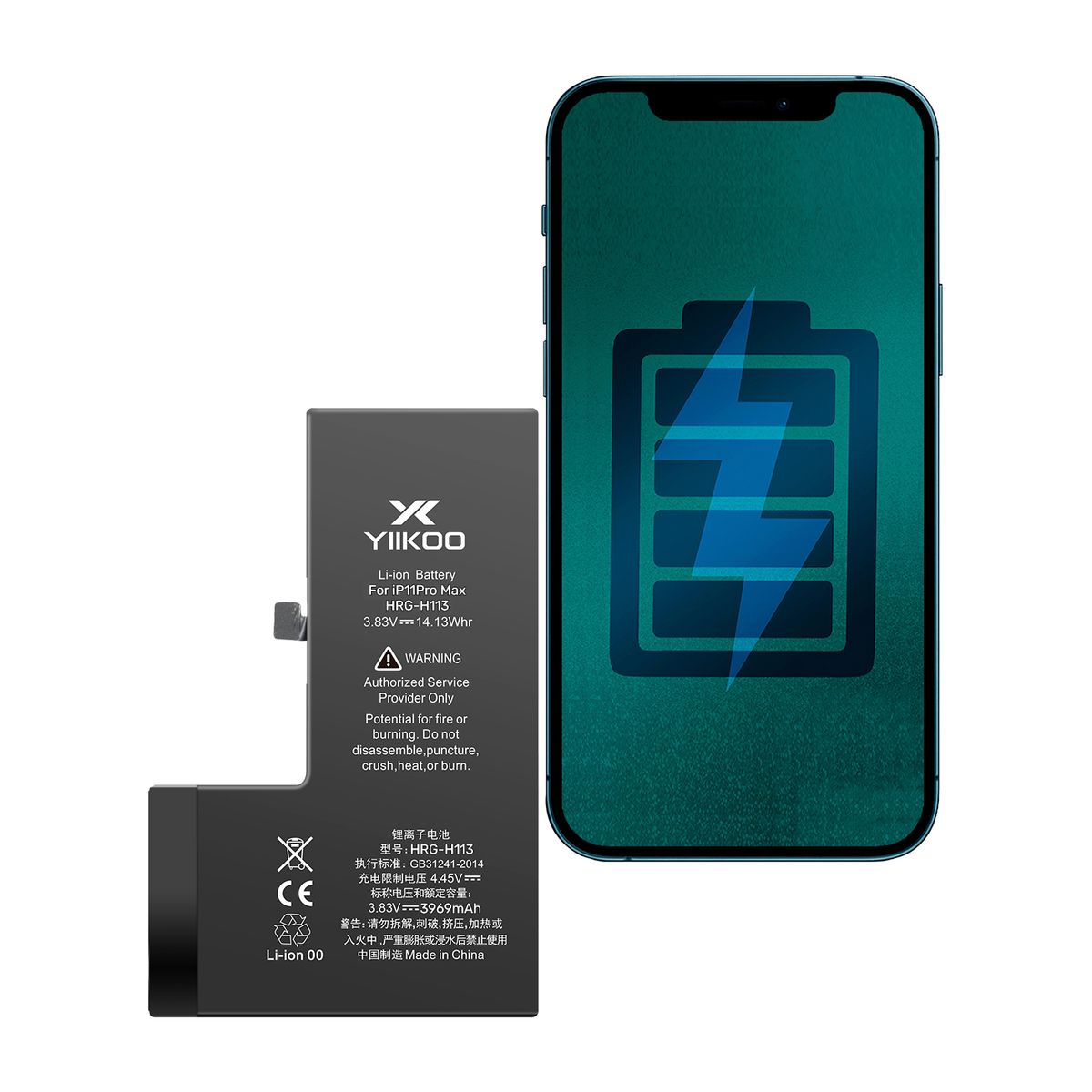 GENERICO - Bateria para iPhone 11 Pro Max YIIKOO Proteccion sobrecarga